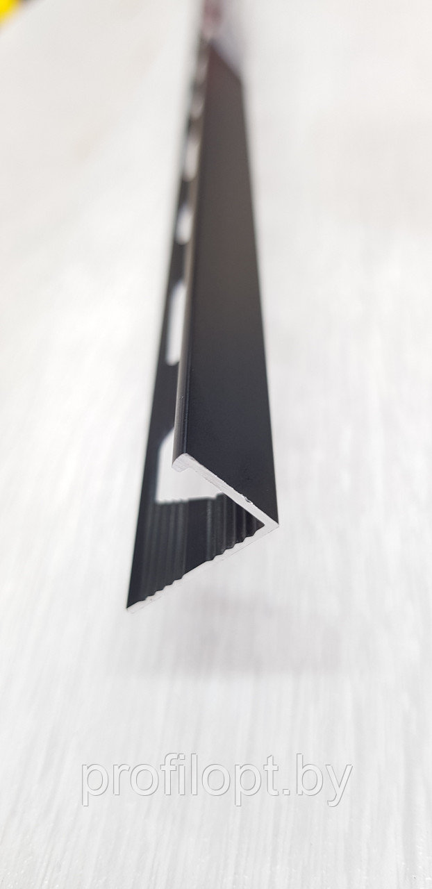 Уголок для плитки L-образный 10 мм, черный матовый 270 см