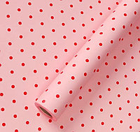 Пленка матовая "Цветные горошины" 58см*10м, 65 мкр. Розовый персик