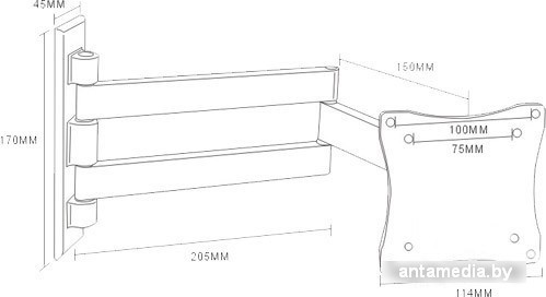 Кронштейн Arm Media LCD-7101 (серебристый) - фото 2 - id-p208319569