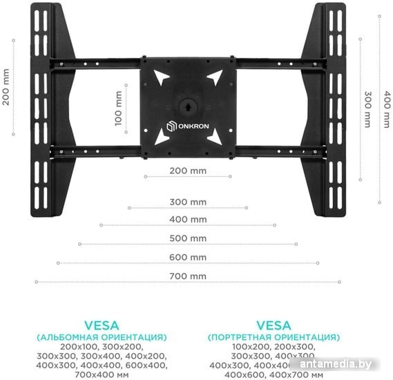 Кронштейн Onkron CPRO2L-4 (черный) - фото 5 - id-p208319646