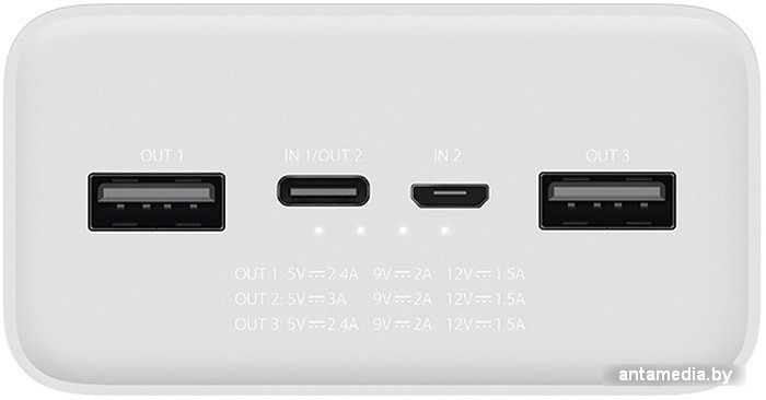 Портативное зарядное устройство Xiaomi Mi Power Bank 3 PB3018ZM 10000mAh (белый) - фото 4 - id-p208321832