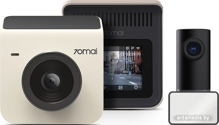 Автомобильный видеорегистратор 70mai Dash Cam A400 + камера заднего вида RC09 (бежевый) - фото 1 - id-p208322091