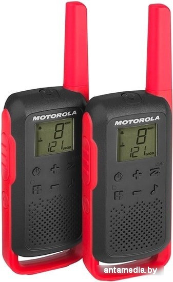 Портативная радиостанция Motorola T62 Walkie-talkie (черный/красный) - фото 1 - id-p208320050