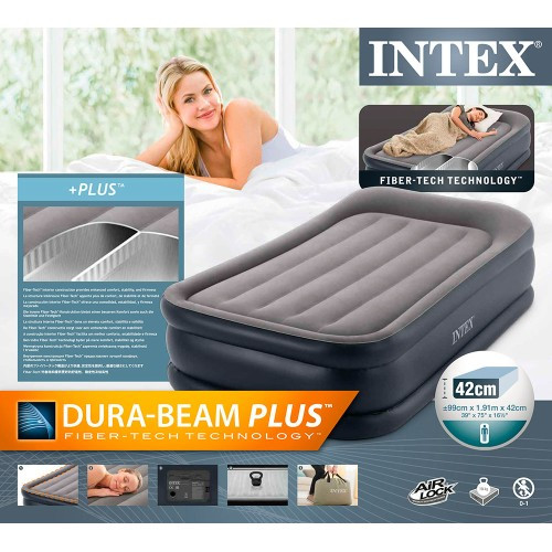 Надувная кровать Intex 64132 "Deluxe Pillow Rest Reised Bed" (99x191x42 см) - фото 4 - id-p162501056