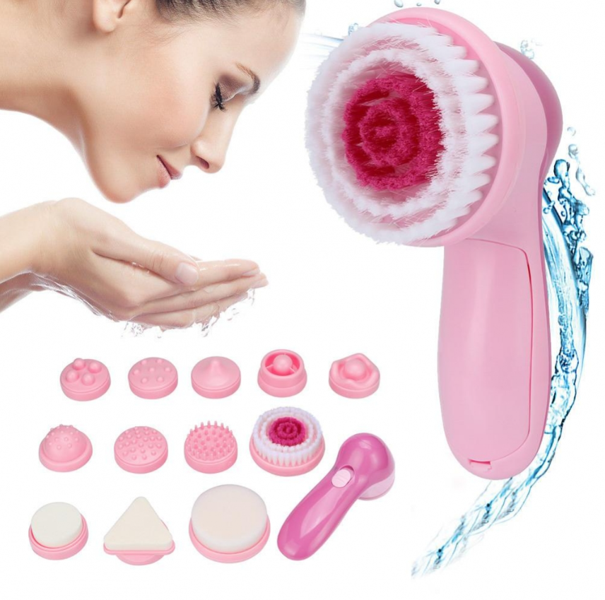 Мультифункциональный массажер уходовый для кожи лица 12 в 1 Мassage Beauty Device Multifunction Face Massager - фото 1 - id-p208382453