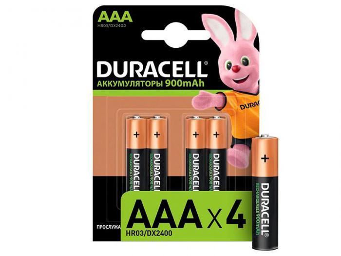 Аккумулятор AAA - Duracell 900mAh 4BL (4 штуки) - фото 1 - id-p207650773