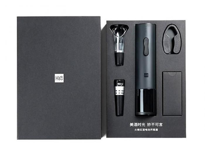 Электроштопор Xiaomi Huo Hou Electric Wine Bottle черный подарочный набор для вина HU0047 электрический штопор