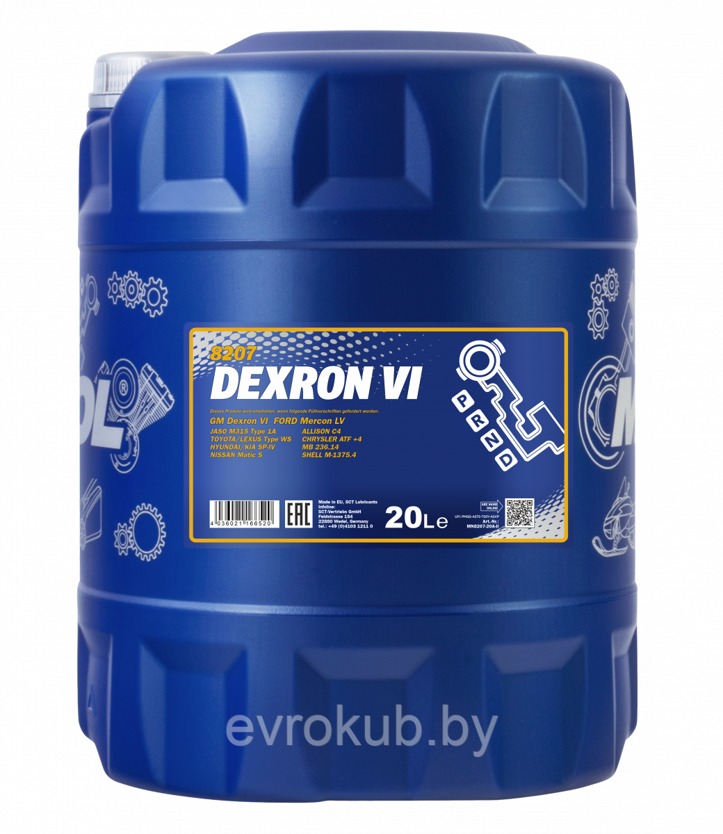 Масло трансмиссионное Mannol Dexron ATF VI (20 литров бочка) - фото 1 - id-p208352838