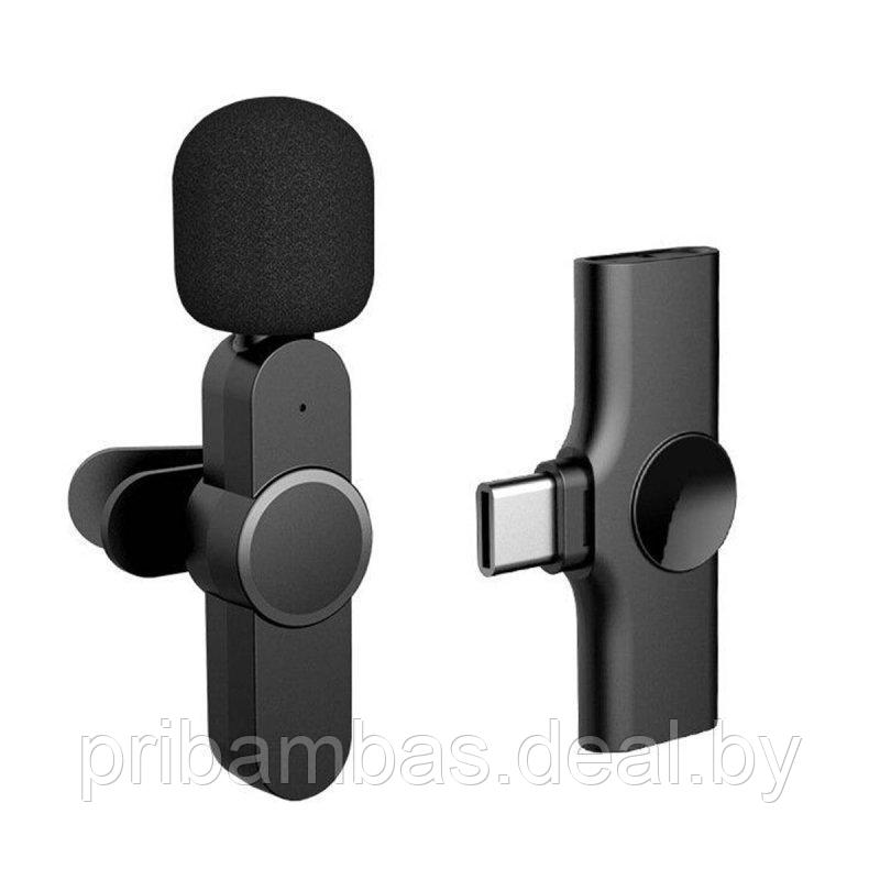 Микрофон петличный беспроводной (Радиосистема) Profit M1 USB Type-C для смартфонов, Черный
