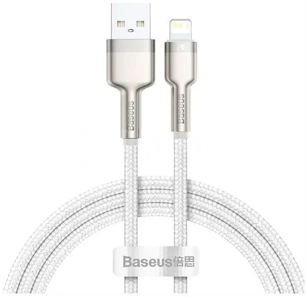 Кабель Baseus Cafule Series USB - Lightning 2.4 A 1 м, Белый (CALJK-A02) - фото 1 - id-p208356055