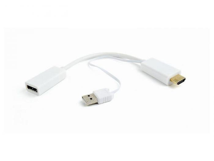 Gembird Cablexpert HDMI - DisplayPort HD19M+USBxHD20F White DSC-HDMI-DP-W - фото 1 - id-p207924527