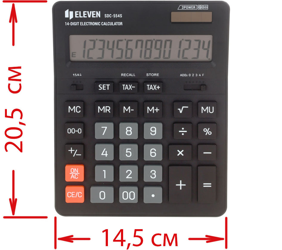 Калькулятор 14-разрядный Eleven SDC-554S черный - фото 3 - id-p208361579