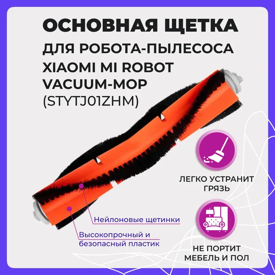 Основная щетка для робота-пылесоса Xiaomi Mi Robot Vacuum-Mop (STYTJ01ZHM) 558007, фото 1