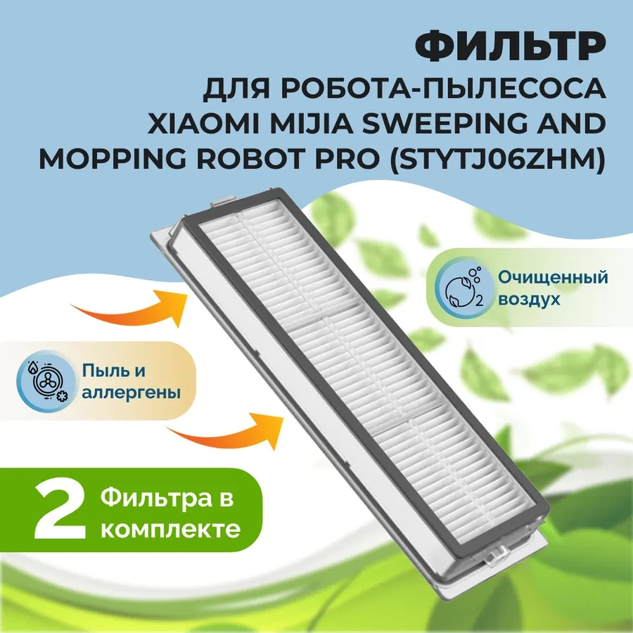 Фильтры для робота-пылесоса Xiaomi Mijia Sweeping and Mopping Robot Pro (STYTJ06ZHM), 2 штуки 558112, фото 1