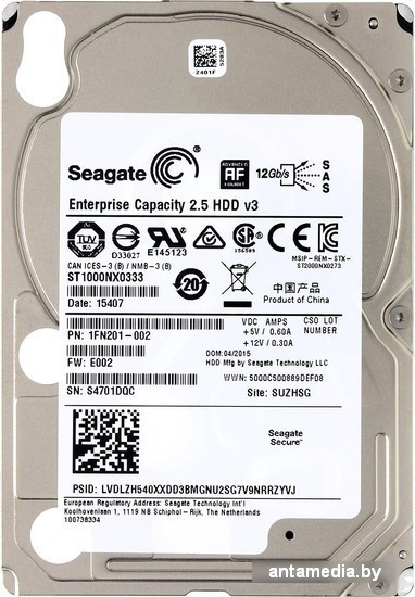 Жесткий диск Seagate Enterprise Capacity 1TB (ST1000NX0333) - фото 4 - id-p208368610