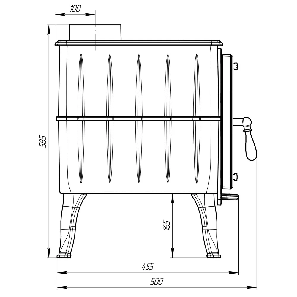 Печь PROMETALL отопительно-варочная «БАХТИНКА» серая - фото 6 - id-p208383120