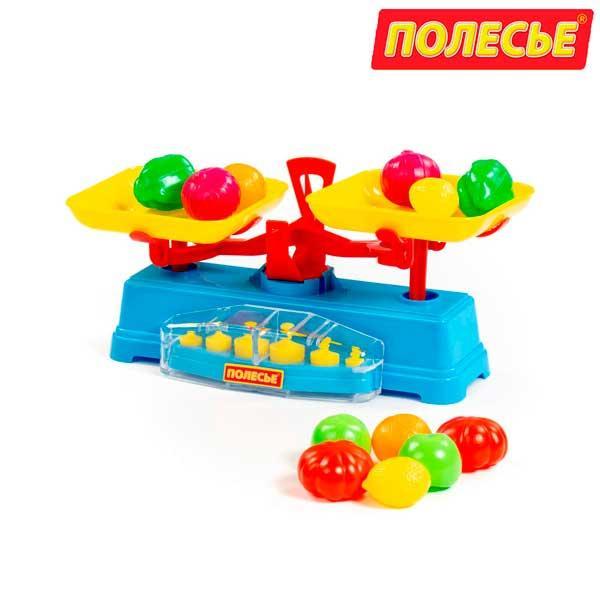 Игровой набор "Весы" + набор продуктов (12 элементов) (в сеточке) - фото 1 - id-p208383423