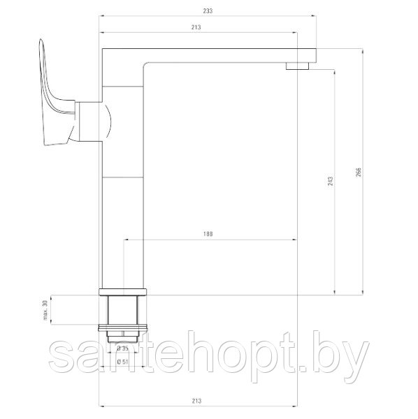 Смеситель для мойки Deante Gardenia, хром - фото 2 - id-p208385865