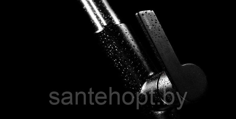 Смеситель для мойки с выдвижным изливом Deante Silia, сталь-черный - фото 4 - id-p208385896