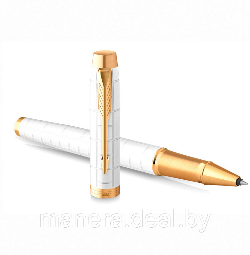 Ручка-роллер PARKER IM Premium Pearl GT, черные чернила