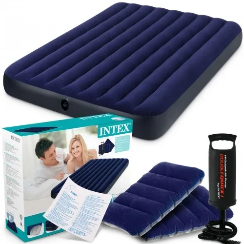 Надувной матрас "Classic Downy Bed" Intex 64765 (152*203*22см) + насос + 2 подушки - фото 2 - id-p162500914