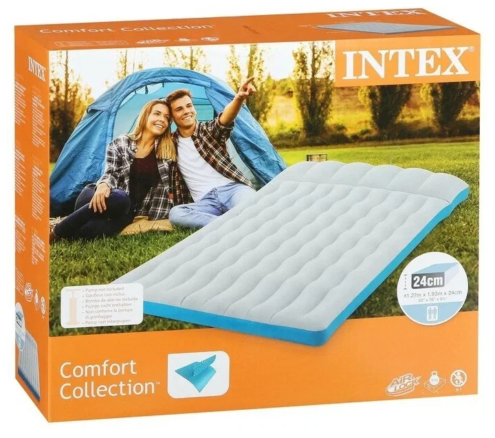 Надувной туристический матрас Intex 67999 "Camping Mats" 127x193x24 см - фото 2 - id-p162498577