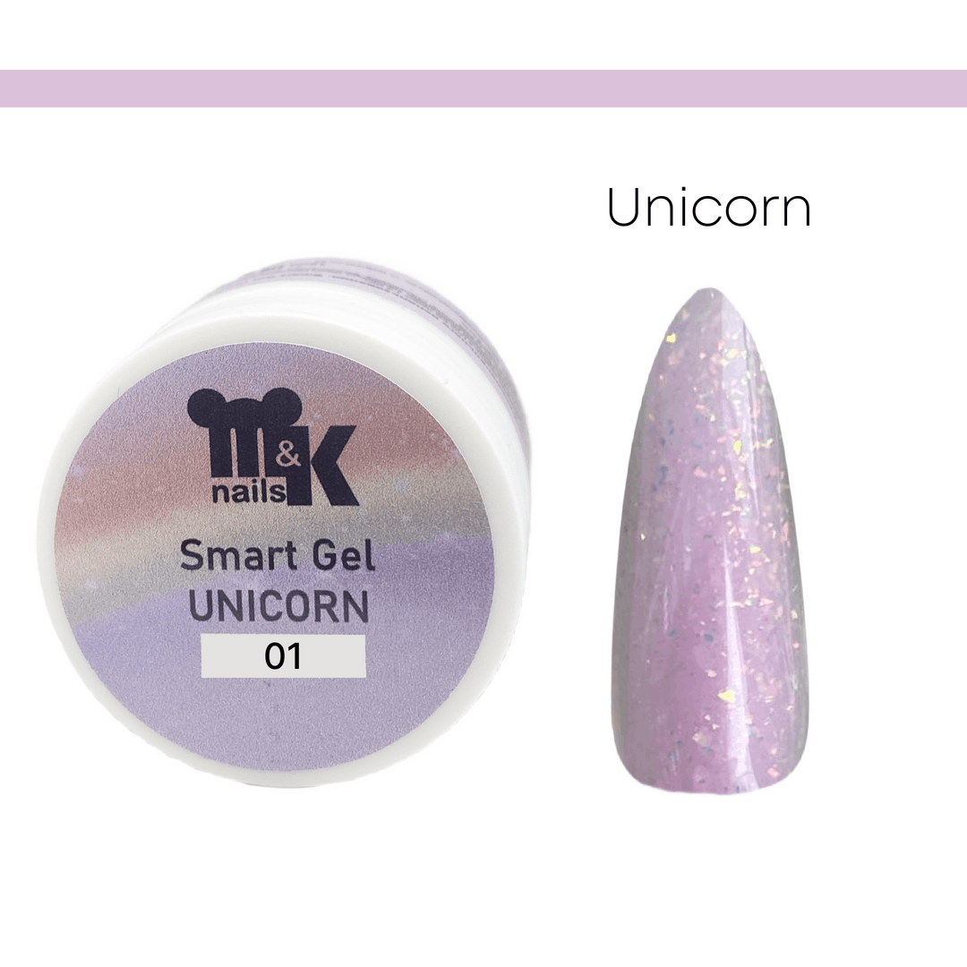 M&K Гель Smart Unicorn для наращивания с паталью #01 15мл