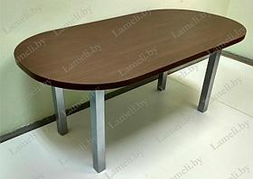 Стол обеденный на металлокаркасе серии "Т" из постформинга, массива дуба или ЛДСП с выбором размера и цвета
