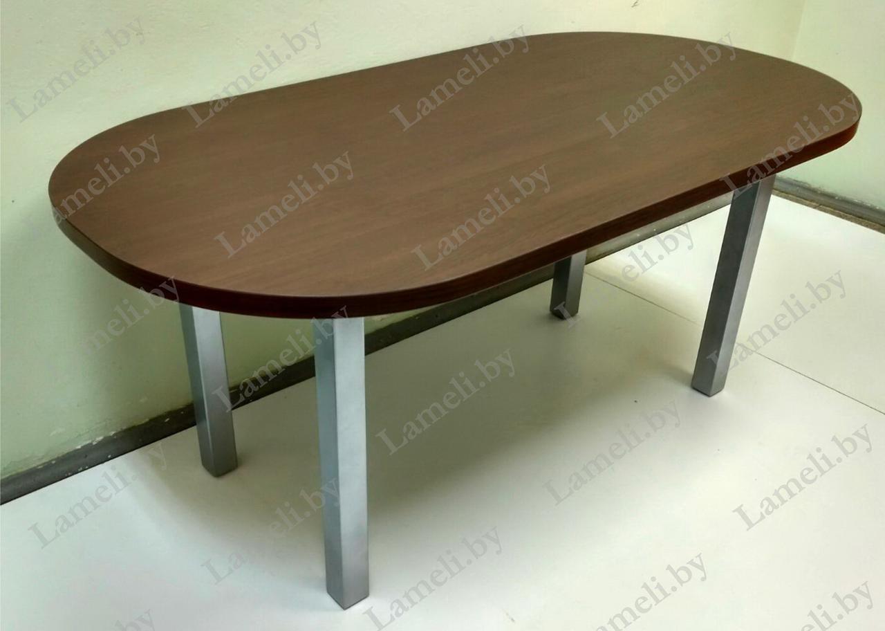 Стол обеденный на металлокаркасе серии "Т" из постформинга, массива дуба или ЛДСП с выбором размера и цвета, фото 1