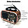Радиоприемник Golon RX-BT628 с подставкой для телефона   Цвет : коричневый, красный, дерево, фото 4