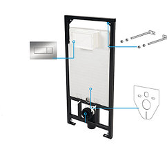 Инсталляция для унитаза Deante, кнопка хром