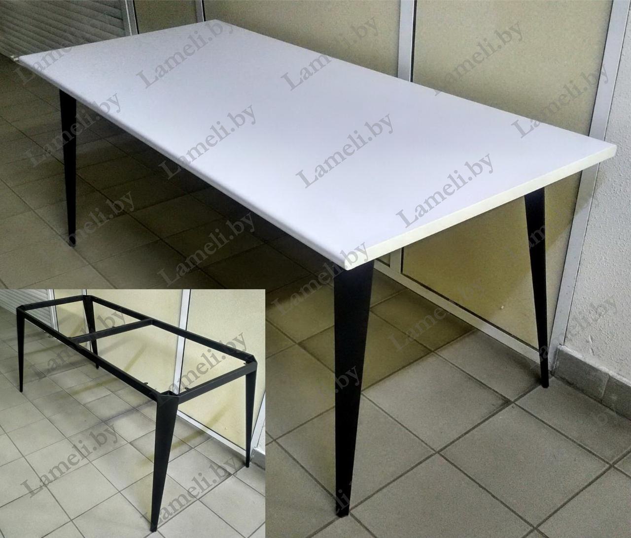 Стол кухонный на металлокаркасе серии "К-3" из постформинга, массива дуба или ЛДСП с выбором размера и цвета - фото 9 - id-p146601342