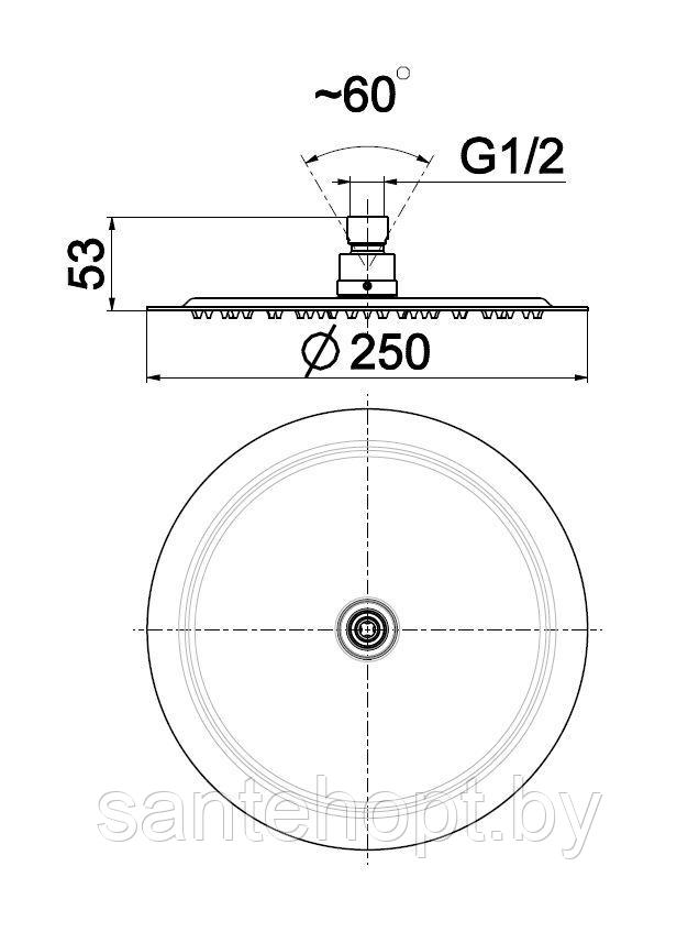 Душевая система скрытого монтажа термостатическая 2-х функциональная круглая Armatura, хром - фото 5 - id-p208407402