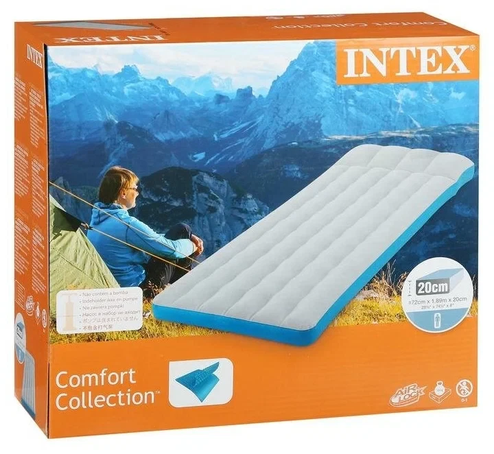 Надувной туристический матрас Intex 67998 "Camping Mats" 72x189x20 см - фото 2 - id-p162498576