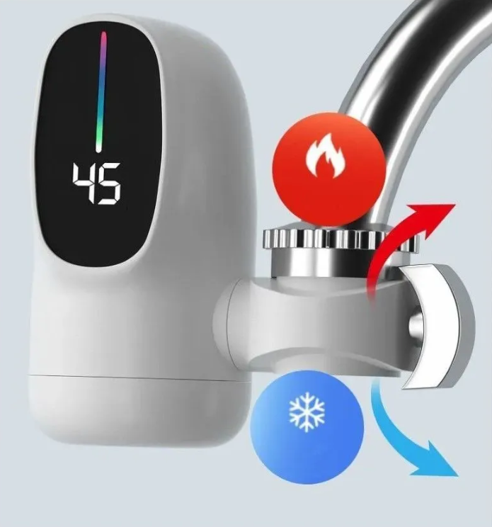 Водонагреватель проточный с установкой на кран с отображением температуры нагрева воды ZSW-D03 - фото 4 - id-p208440760