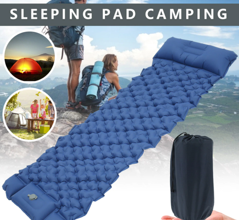 Туристический сверхлегкий матрас со встроенным насосом SLEEPING PAD и воздушной подушкой - фото 6 - id-p208442356