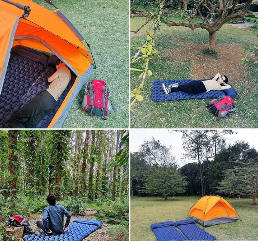 Туристический сверхлегкий матрас со встроенным насосом SLEEPING PAD и воздушной подушкой - фото 9 - id-p208442361