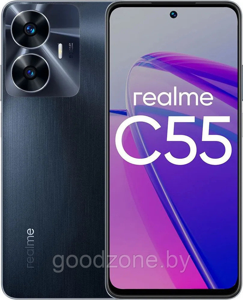 Смартфон Realme C55 8GB/256GB с NFC международная версия (черный) - фото 1 - id-p208442620