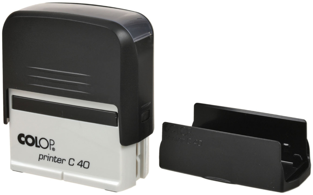 Автоматическая оснастка Colop C40 для клише штампа 23*59 мм, корпус черный, с крышкой (Compact С40) - фото 2 - id-p208361576