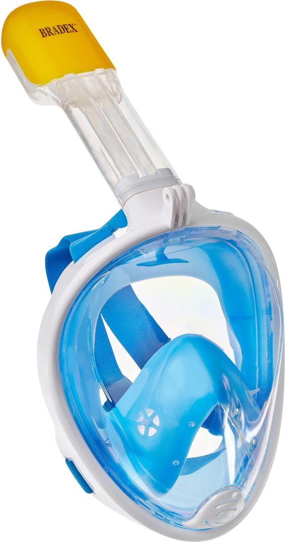 Маска для плавания и снорклинга с креплением для экшн-камеры, голубая, S,M (Mask for snorkeling)