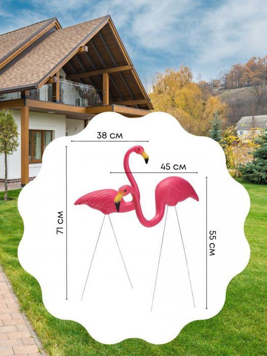Cадовые фигурки большие для сада дачи пруда Фламинго фигура птицы статуя декоративная дачная - фото 3 - id-p208454317