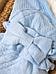 Конверт на выписку лето мальчик кружевной уголок Одеяло для новорожденного в коляску синий, фото 3