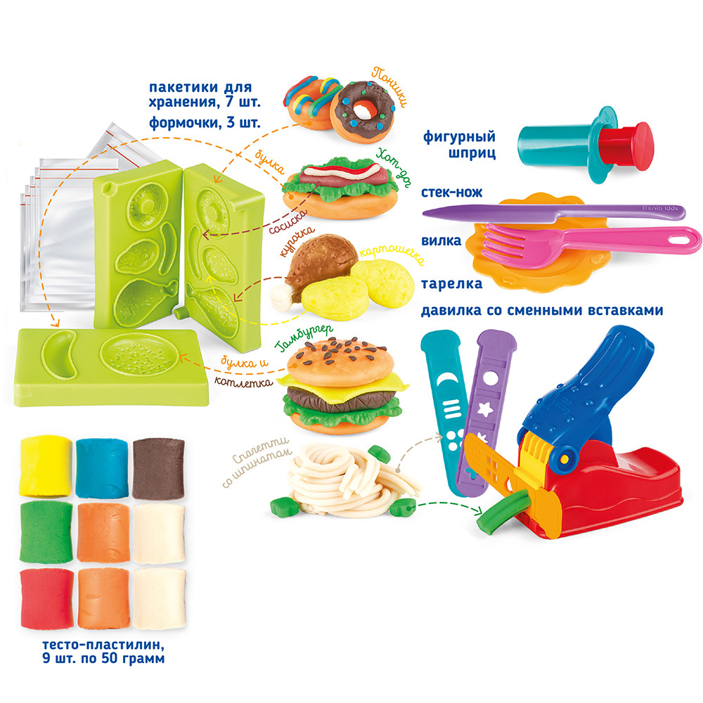 Набор для лепки с тесто-пластилином Чудо-обед Genio Kids, арт. TA2002 - фото 4 - id-p208454497