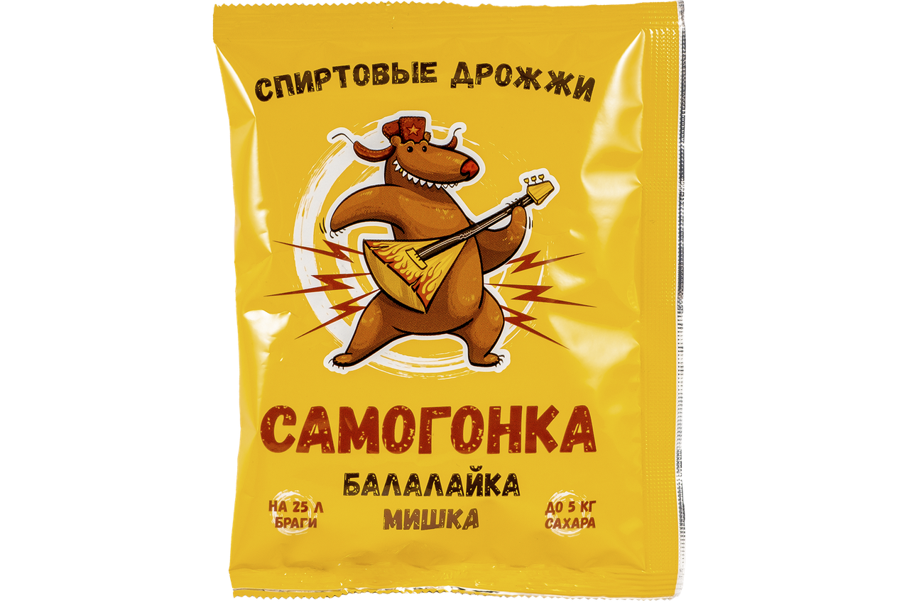 Дрожжи спиртовые "Самогонка Балалайка Мишка", 100 г - фото 1 - id-p208455033