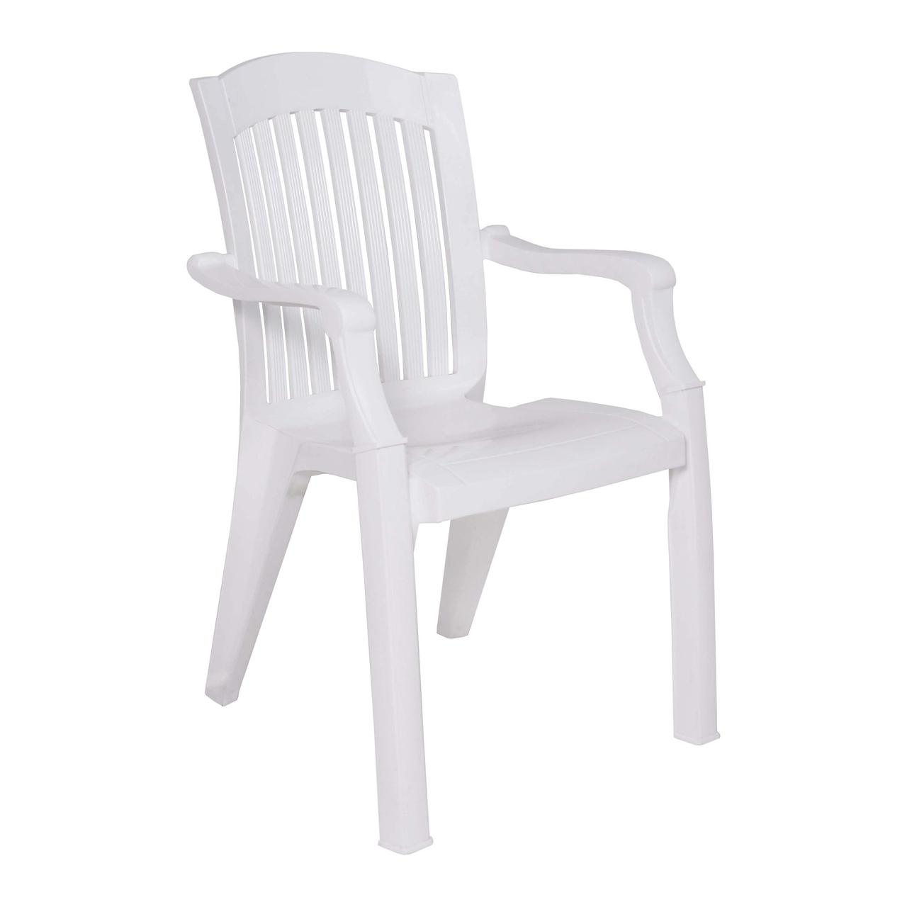 Кресло садовое Премиум, белый, пластик