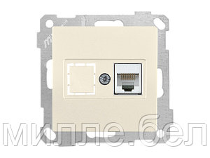 Розетка компьютерная 1xRJ45 (Cat5e, скрытая, без рамки) кремовая, DARIA, MUTLUSAN ((RJ 45)   8-pin, соединения