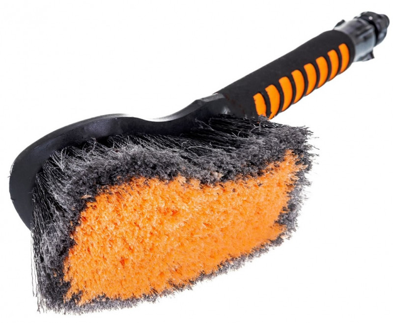 AB-1910 ЩЕТКА ДЛЯ МОЙКИ АВТОМОБИЛЯ ПОД ШЛАНГ черно-оранжевая, 48 см АВТОСТОП