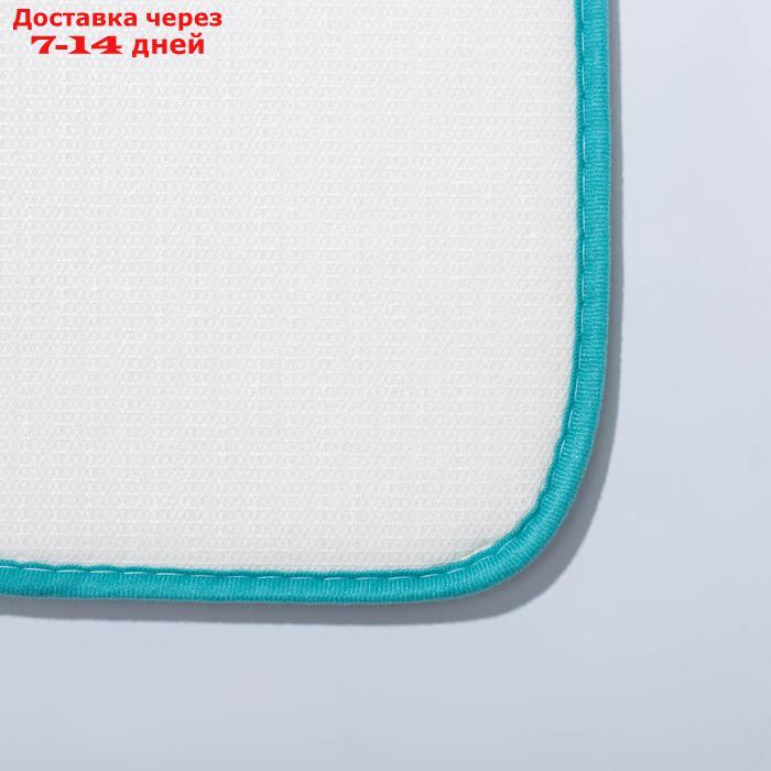 Набор ковриков для ванны и туалета Доляна "Поле", 2 шт: 39×50, 50×80 см, цвет зелёный - фото 4 - id-p208446161
