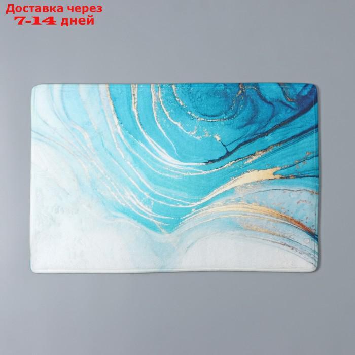 Коврик Доляна "Камень", 40×60 см, цвет бирюзовый - фото 3 - id-p208446190