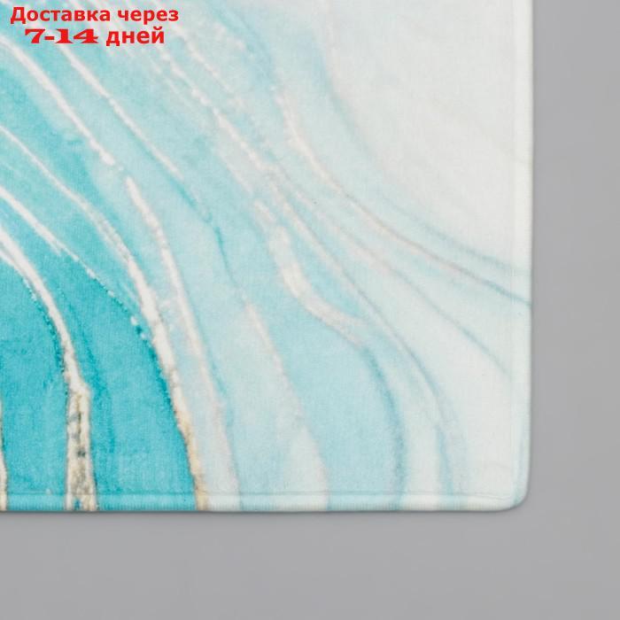 Коврик Доляна "Камень", 40×60 см, цвет бирюзовый - фото 4 - id-p208446190